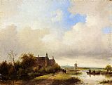 Travellers On A Path, Haarlem In The Distance by Jan Jacob Coenraad Spohler